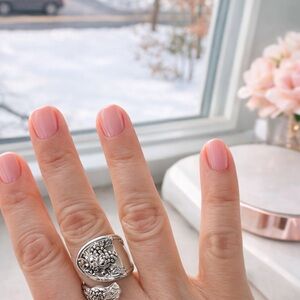 VIntage Women's spoon ring silver plated handmade